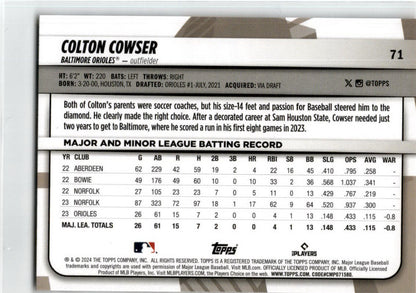 2024 Topps Big League #71 Colton Cowser RC Baltimore Orioles