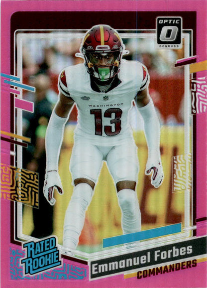 2023 Donruss Optic Pink #299 Emmanuel Forbes Washington Commanders