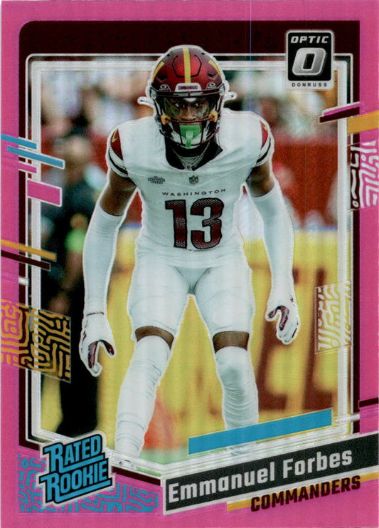 2023 Donruss Optic Pink #299 Emmanuel Forbes Washington Commanders