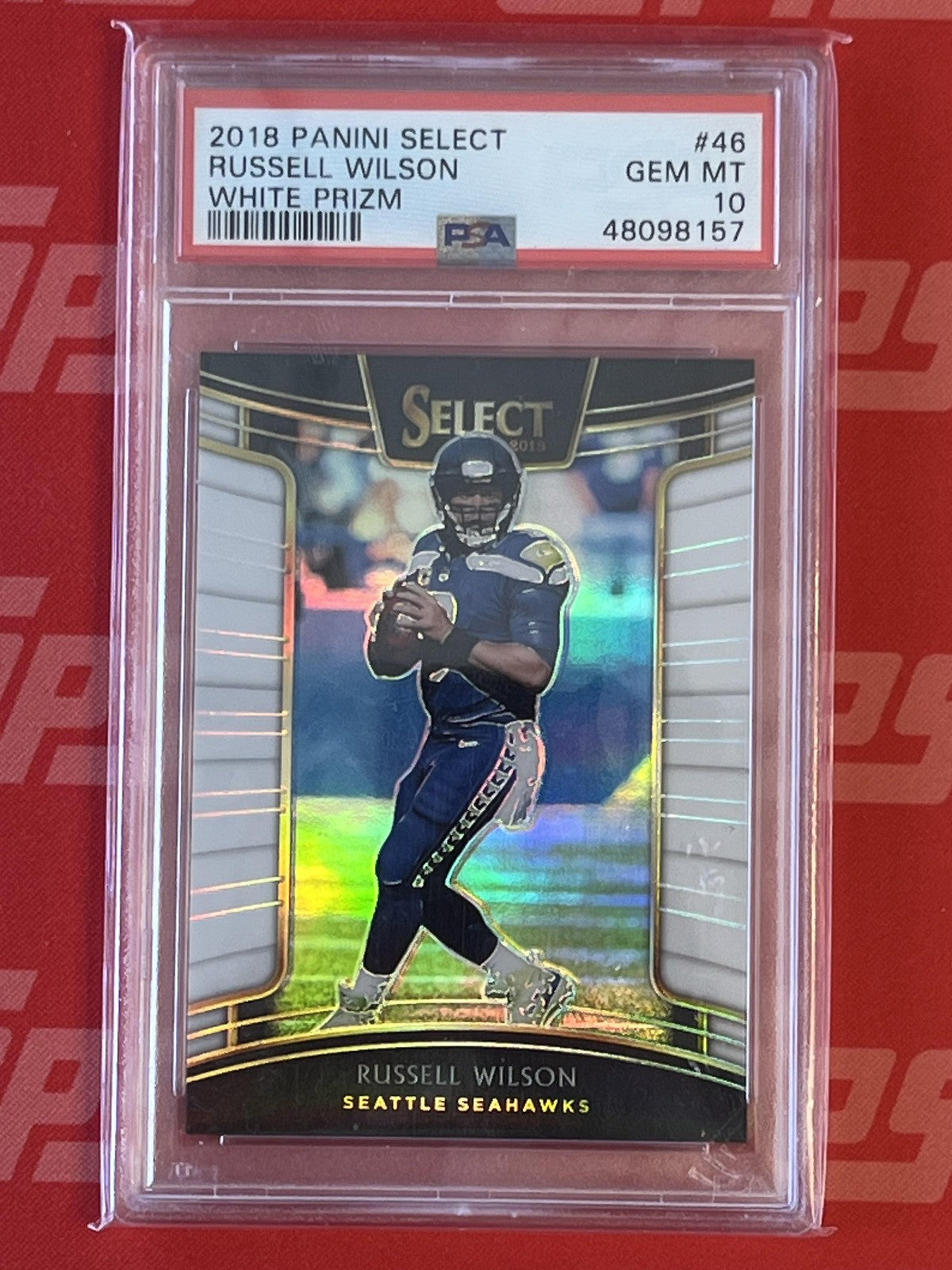 2018 Panini Select White Prizm #46 Russell Wilson