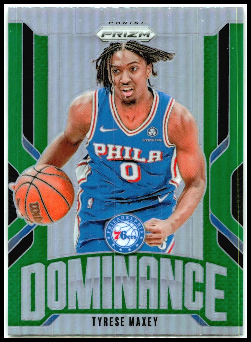 2024-25 Panini Prizm Dominance Prizms Green #24 Tyrese Maxey Philadelphia 76ers