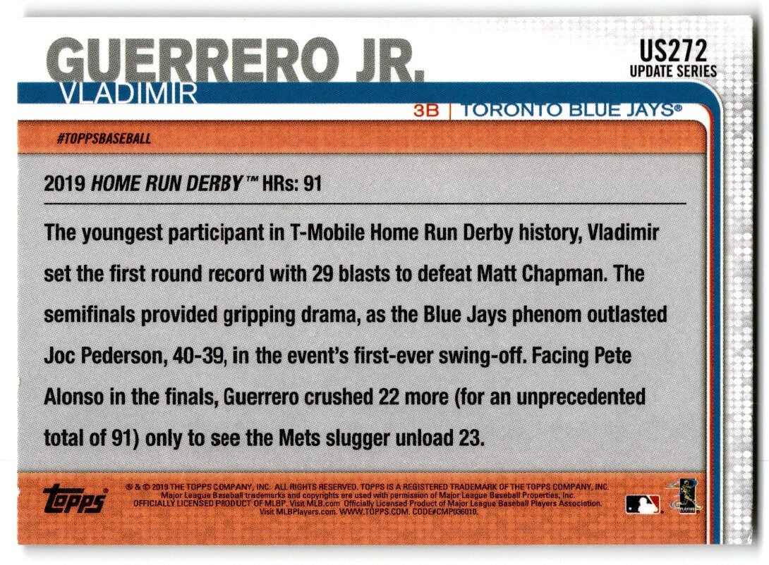2019 Home Run Derby Vladimir Gerrero JR. Toronto Blue Jays #US272