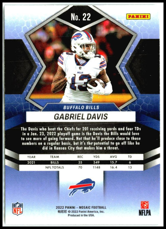 2022 Panini Mosaic #22 Gabriel Davis Buffalo Bills