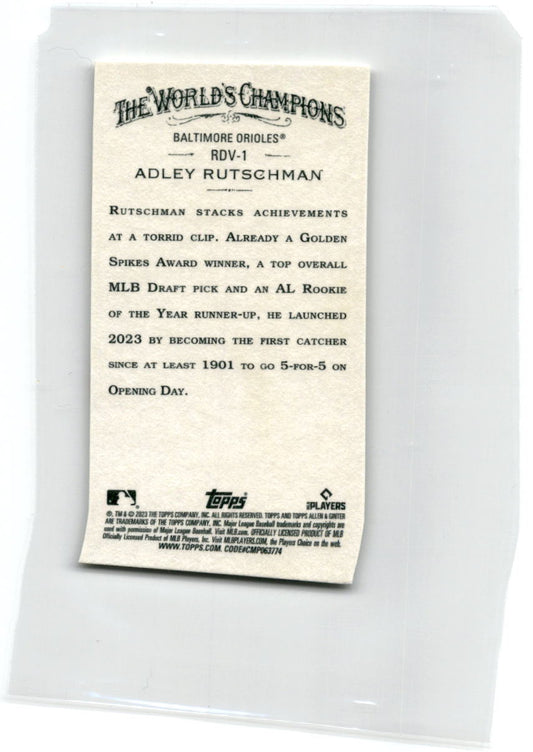 2023 Topps Allen & Ginter Mini #RDV-1 Adley Rutschman Baltimore Orioles
