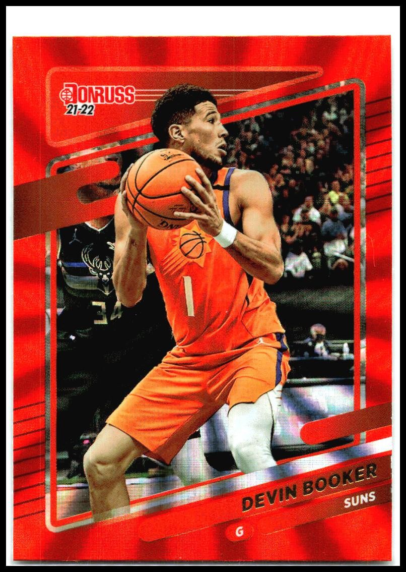 2021-22 Donruss Holo Orange Laser #200 Devin Booker Phoenix Suns