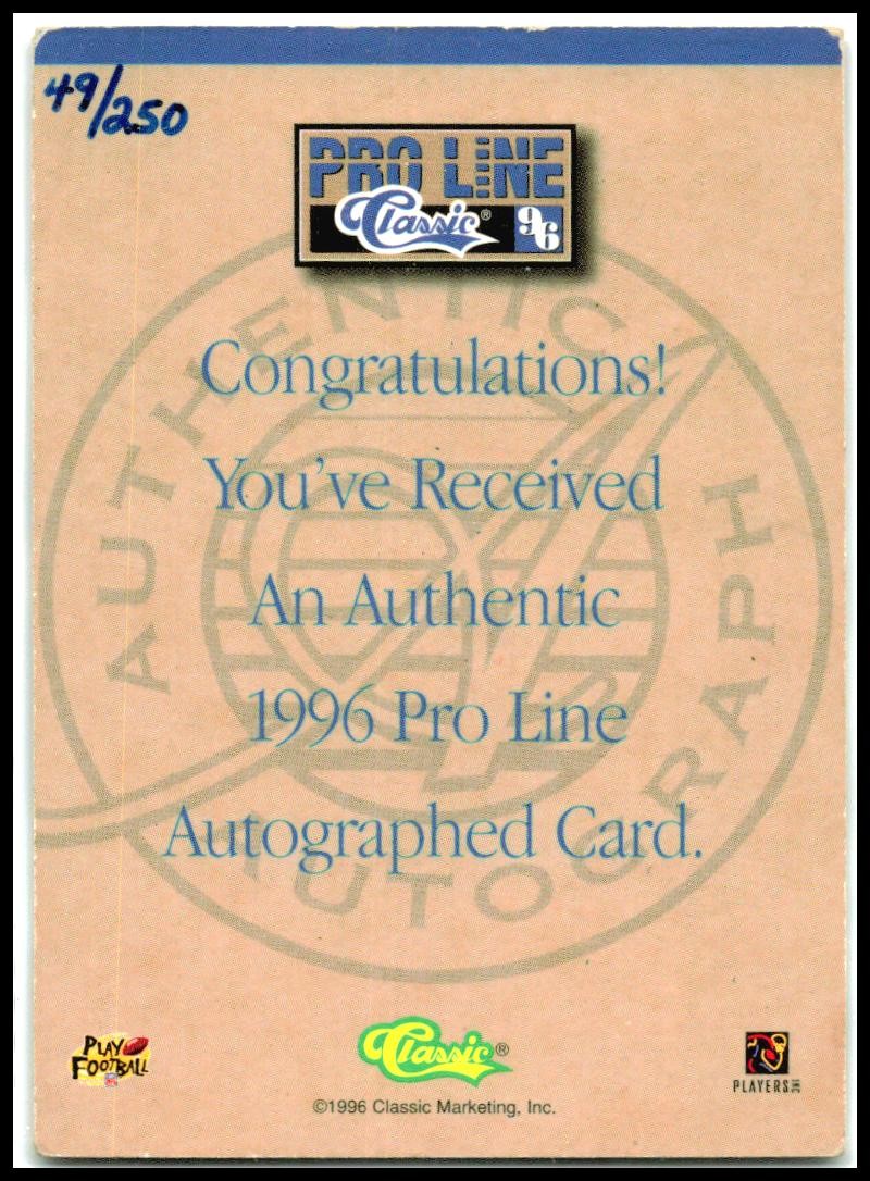1996 Pro Line Autographs Gold #NNO Roman Phifer Auto #/250 St. Louis Rams