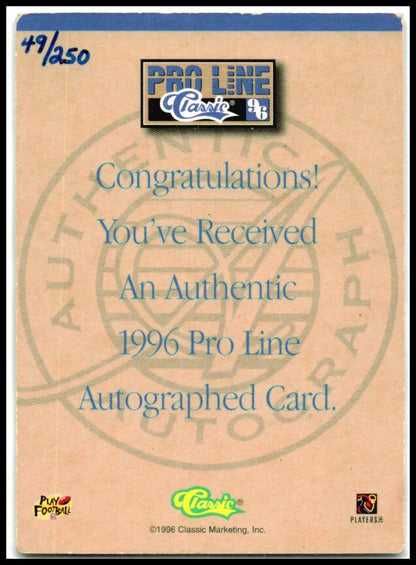 1996 Pro Line Autographs Gold #NNO Roman Phifer Auto #/250 St. Louis Rams