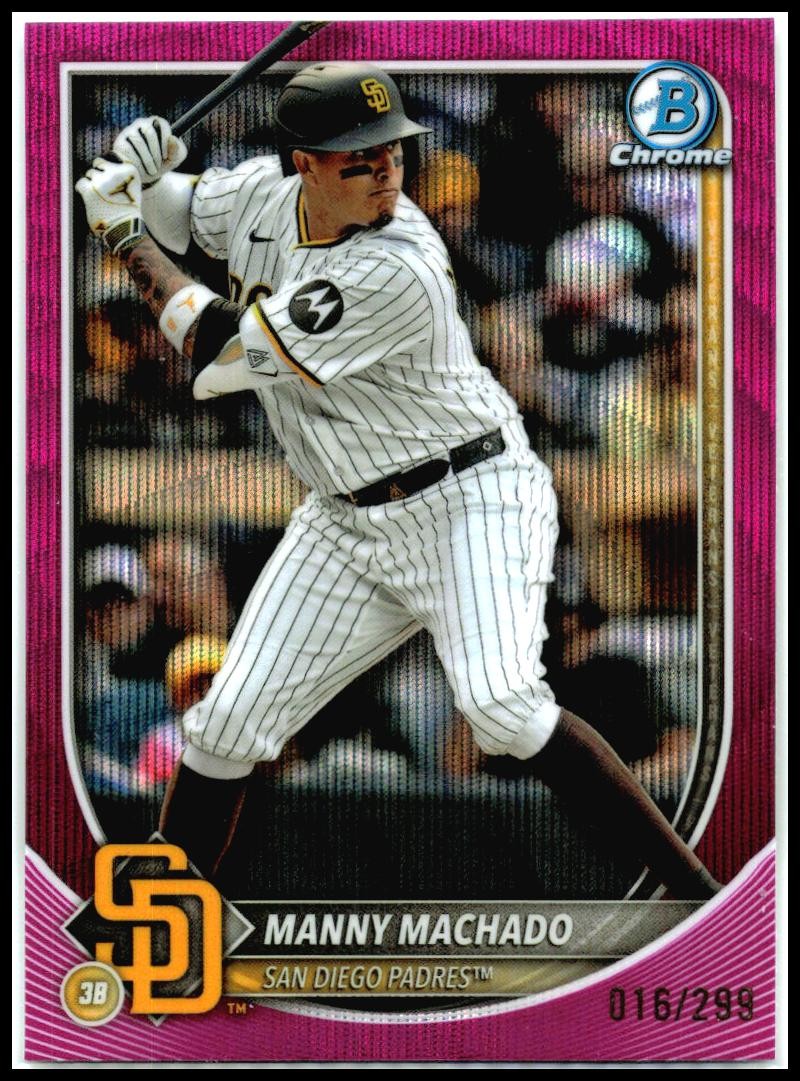 2025 Bowman Chrome Fuchsia #6 Manny Machado #/299 San Diego Padres