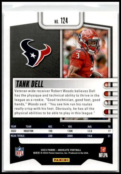 2023 Panini Absolute Retail #124 Tank Dell Rookie Houston Texans