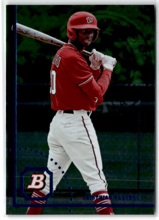 2022 Bowman Heritage Base Foil Variations #94FV-CV Cristhian Vaquero Nationals