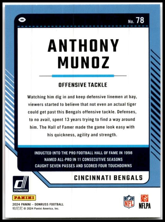 2024 Donruss #78 Anthony Muñoz Cincinnati Bengals