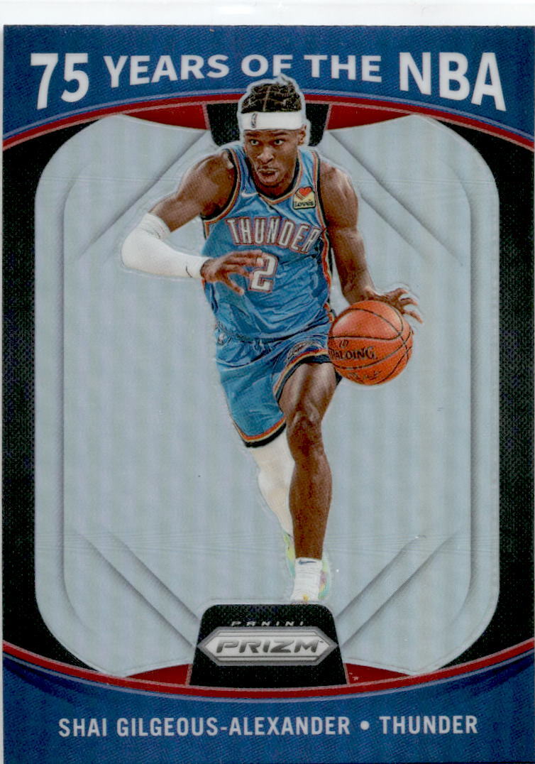 2021 Prizm 75 Years of the NBA Silver #9 Shai Gilgeous-Alexander Thunder