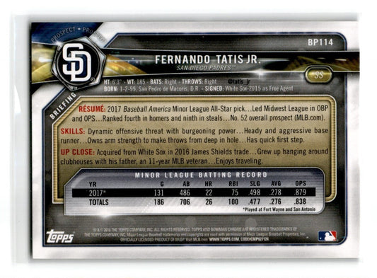 2018 Bowman Prospects Camo Fernando Tatis Jr. San Diego Padres #BP114