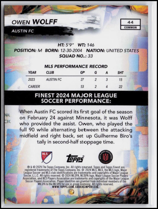 2024 Finest MLS #44 Owen Wolff