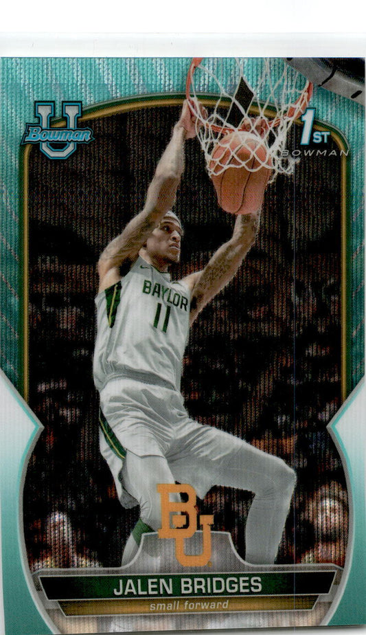 2022-23 Bowman University Chrome Aqua Wave #99 Jalen Bridges #/299 Baylor Bears