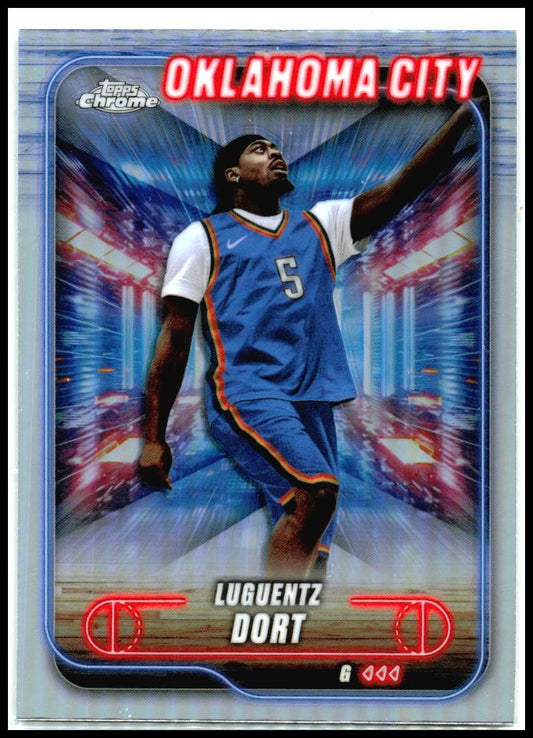 2024-25 Topps Chrome Refractor #74 Luguentz Dort Oklahoma City Thunder