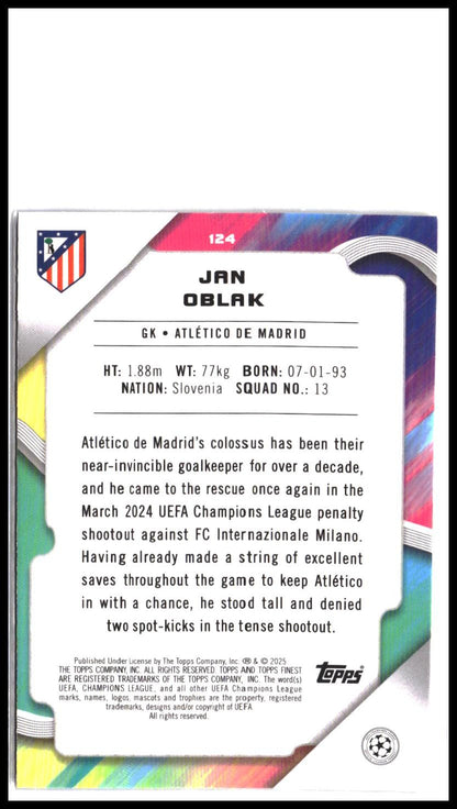 Jan Oblak #124 2024-25 Finest UEFA Club Competitions