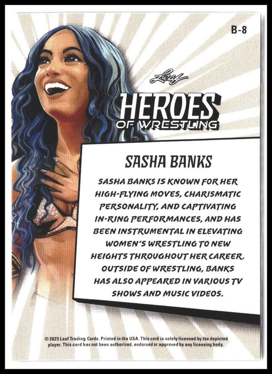 Sasha Banks #B-8 2023 Leaf Heroes of Wrestling Green