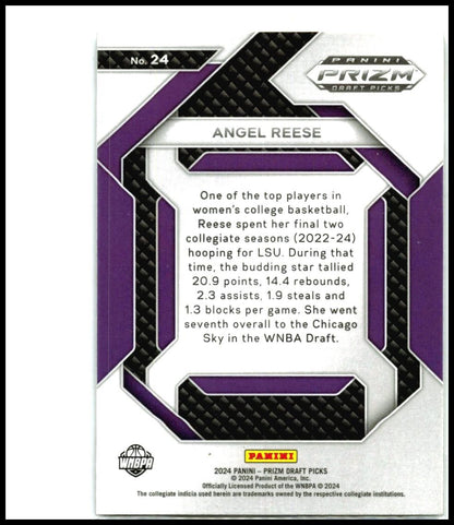 2024 Panini Prizm Draft Picks New Recruits #24 Angel Reese LSU Tigers