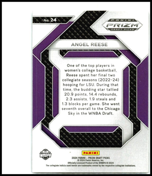 2024 Panini Prizm Draft Picks New Recruits #24 Angel Reese LSU Tigers