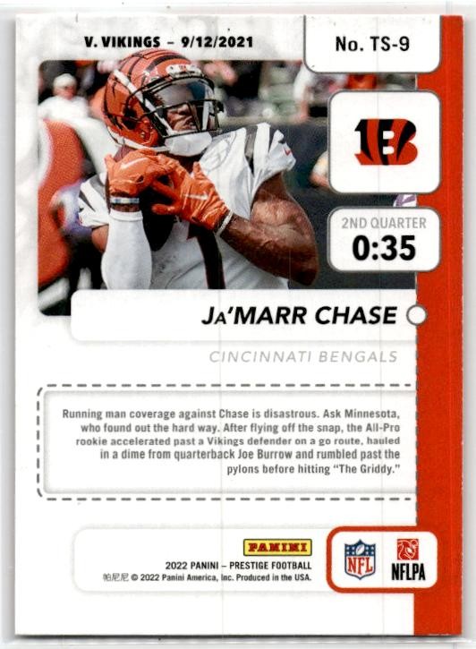 2022 Panini Prestige Timed Stamped #TS-9 Ja'Marr Chase Cincinnati Bengals