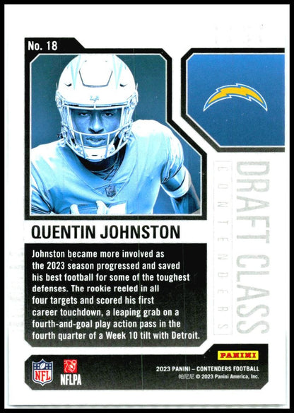 2023 Panini Contenders Draft Class Contenders #18 Quentin Johnston Chargers
