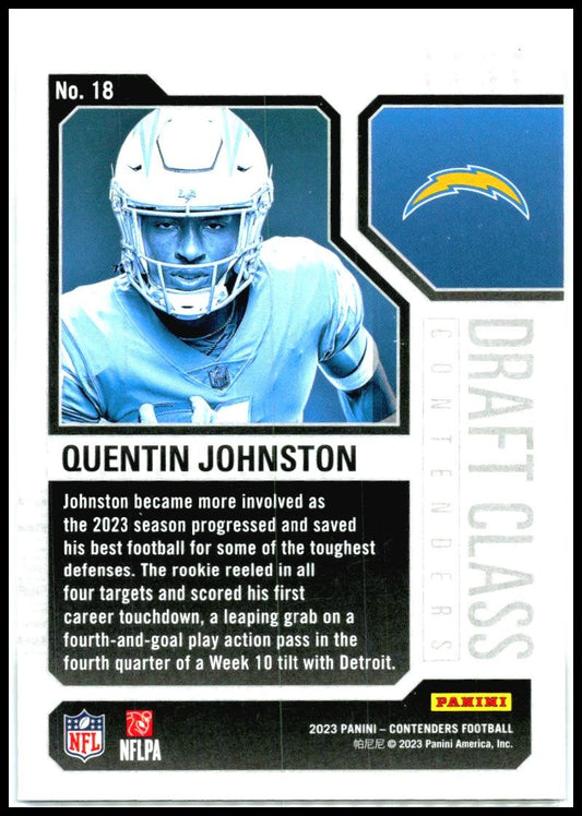 2023 Panini Contenders Draft Class Contenders #18 Quentin Johnston Chargers