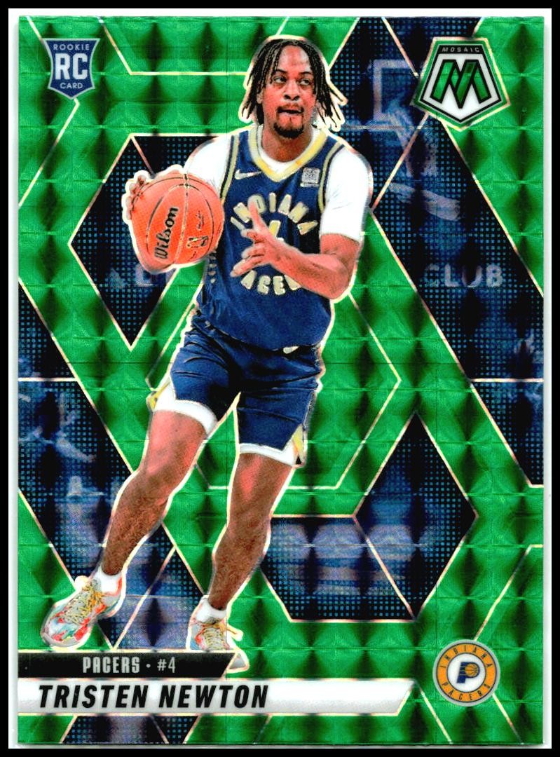 2024-25 Panini Mosaic Green Mosaic #220 Tristen Newton Rookie Indiana Pacers