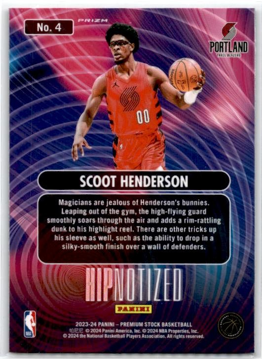 2023-24 Panini Hoops Premium Stock Hipnotized Prizm #4 Scott Henderson  Case Hit
