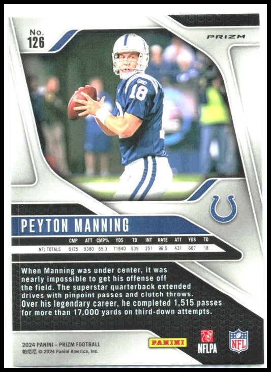 2024 Panini Prizm Green #126 Peyton Manning Indianapolis Colts