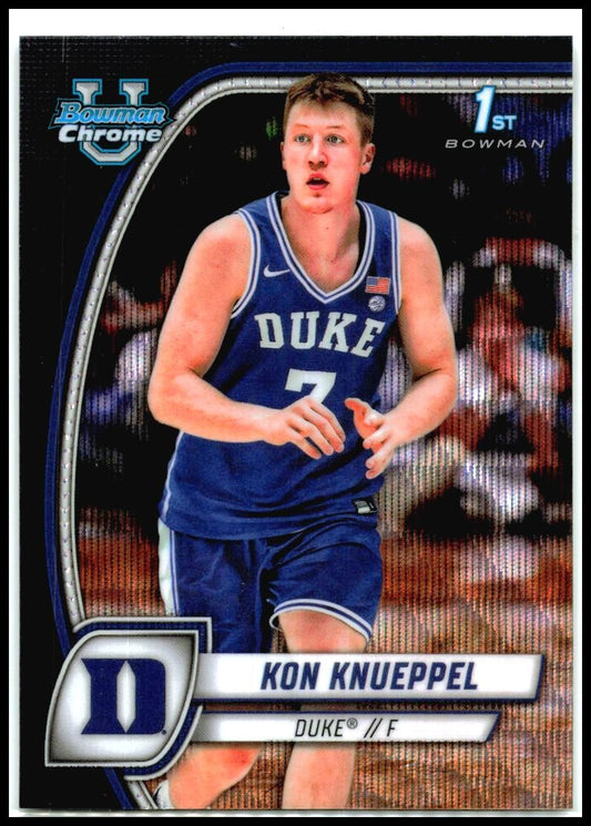 2024-25 Bowman University Chrome Black Wave Refractor #48 Kon Knueppel Hornets