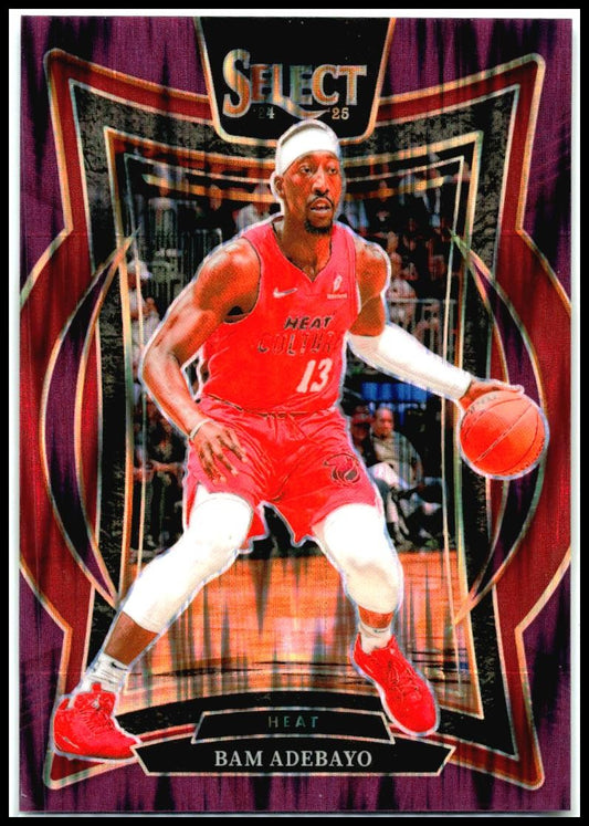 2024-25 Panini Select Purple Flash /249 #15 Bam Adebayo Miami Heat