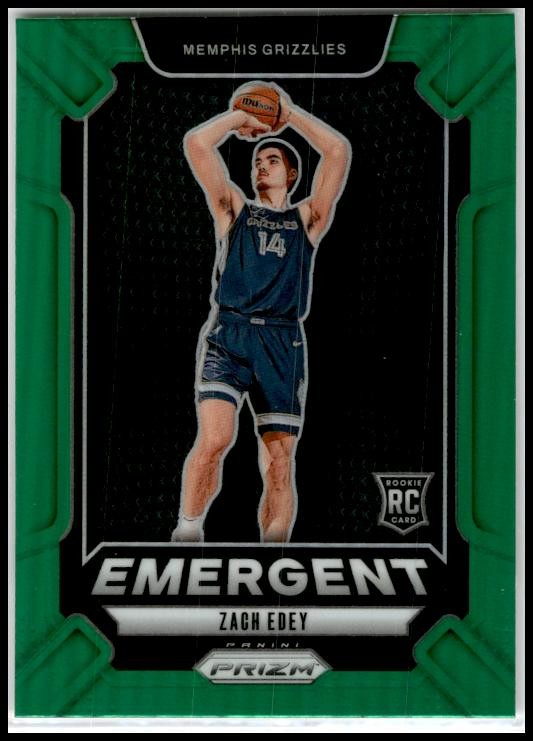 2024-25 Panini Prizm Emergent Prizms Green #16 Zach Edey Memphis Grizzlies