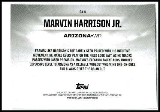 2024 Topps Signature Class Gridiron Ambassadors #GA-5 Marvin Harrison Jr.