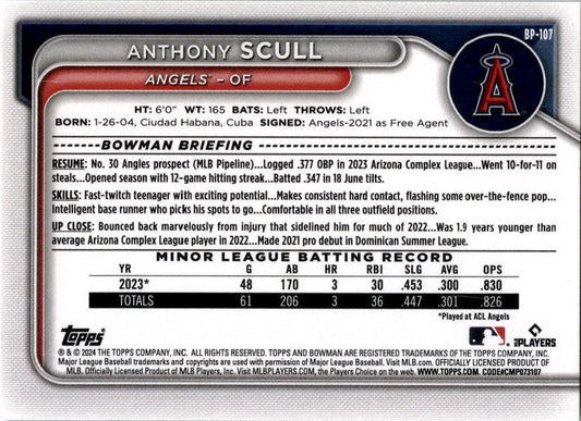 2024 Bowman #BP-107 Anthony Scull