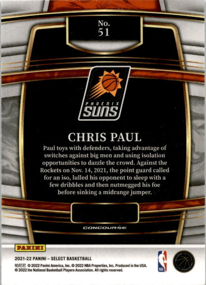 2021-22 Panini Select Blue #51 Chris Paul Phoenix Suns