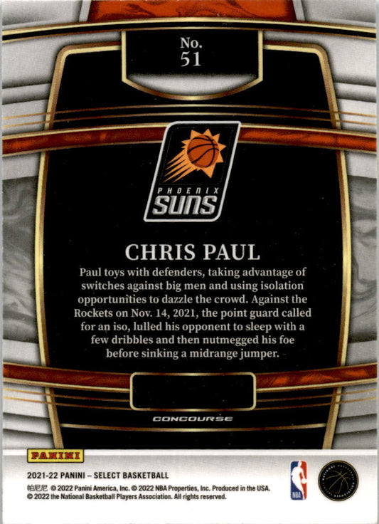 2021-22 Panini Select Blue #51 Chris Paul Phoenix Suns
