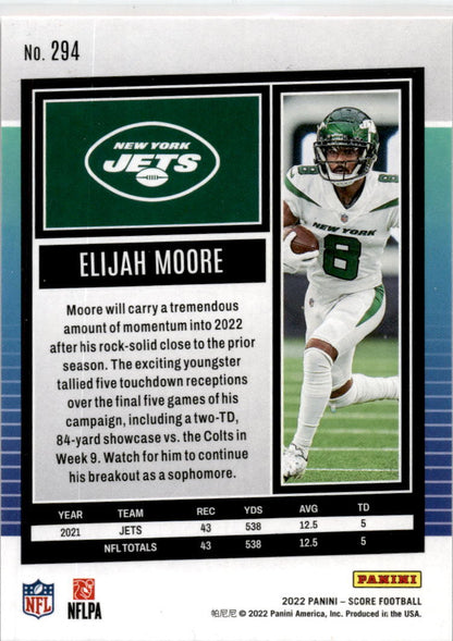 2022 Score Red #294 Elijah Moore New York Jets