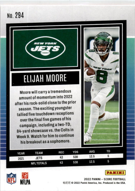 2022 Score Red #294 Elijah Moore New York Jets