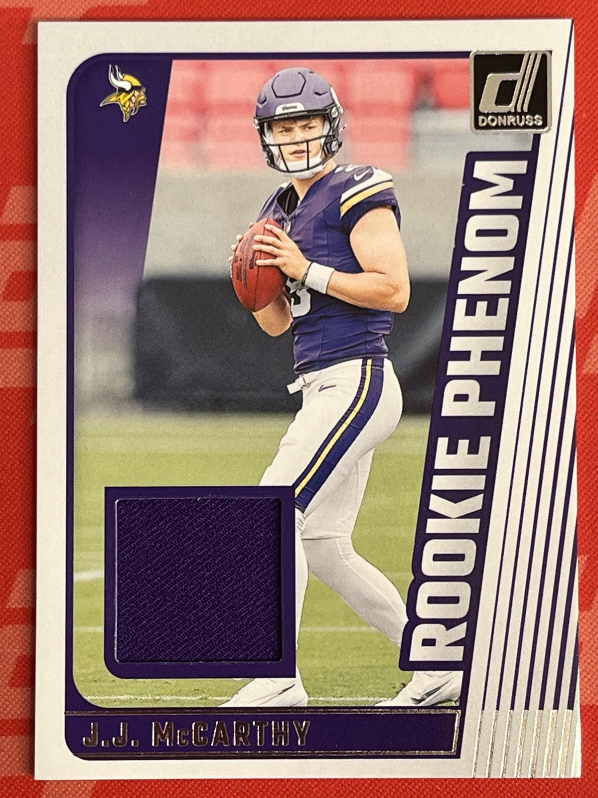2024 Donruss Rookie Phenom Jerseys #RPJ-JJM J.J. McCarthy Minnesota Vikings