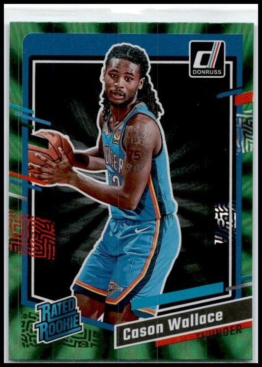 2023-24 Donruss Green Laser Holo #231 Cason Wallace Rookie Oklahoma City Thunder