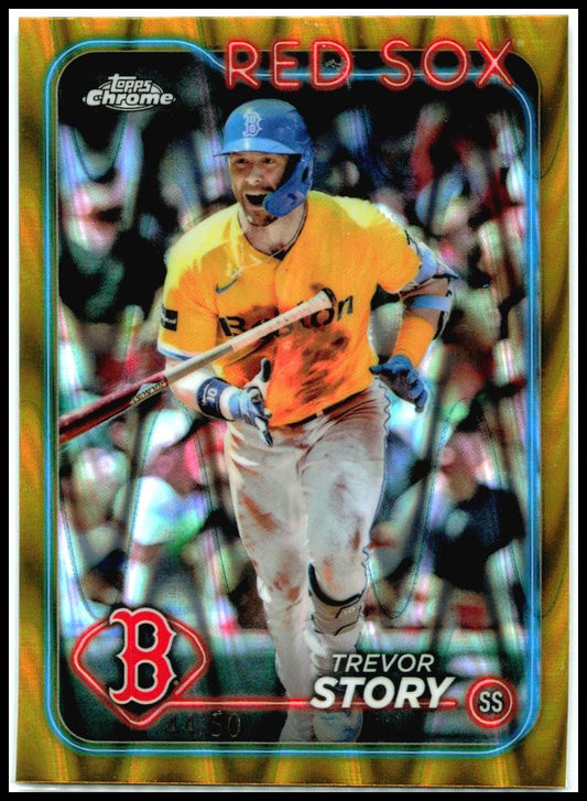 2024 Topps Chrome #279 Trevor Story Gold Wave Refractors #/50