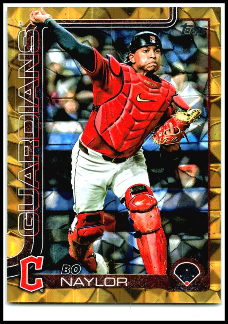 2025 Topps Gold Diamante #446 Bo Naylor #/50 Cleveland Guardians