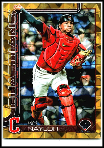2025 Topps Gold Diamante #446 Bo Naylor #/50 Cleveland Guardians
