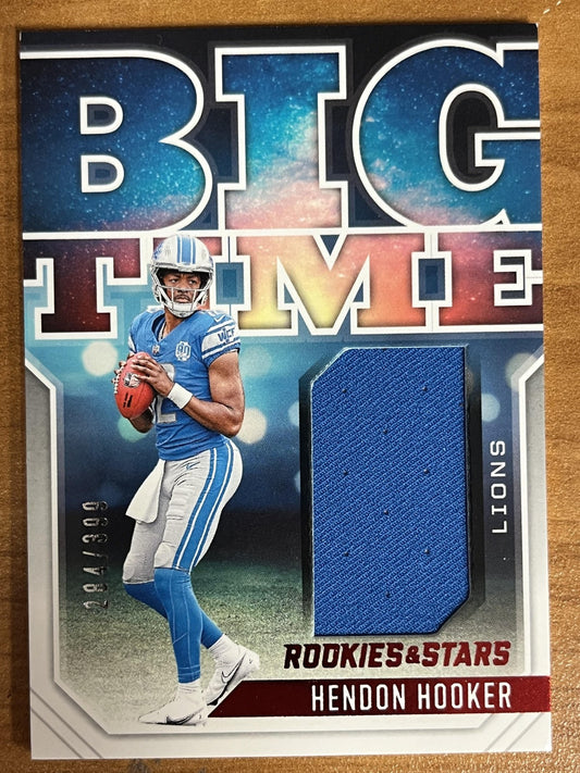 2023 Rookies and Stars Big Time Patch /399 #BT-HH Hendon Hooker Lions