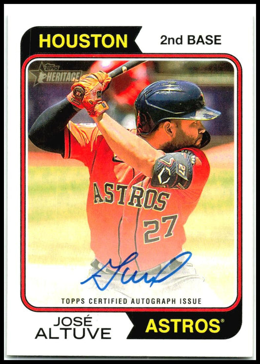 2023 Topps Heritage Real One Autographs #ROA-JA Jose Altuve Auto Houston Astros