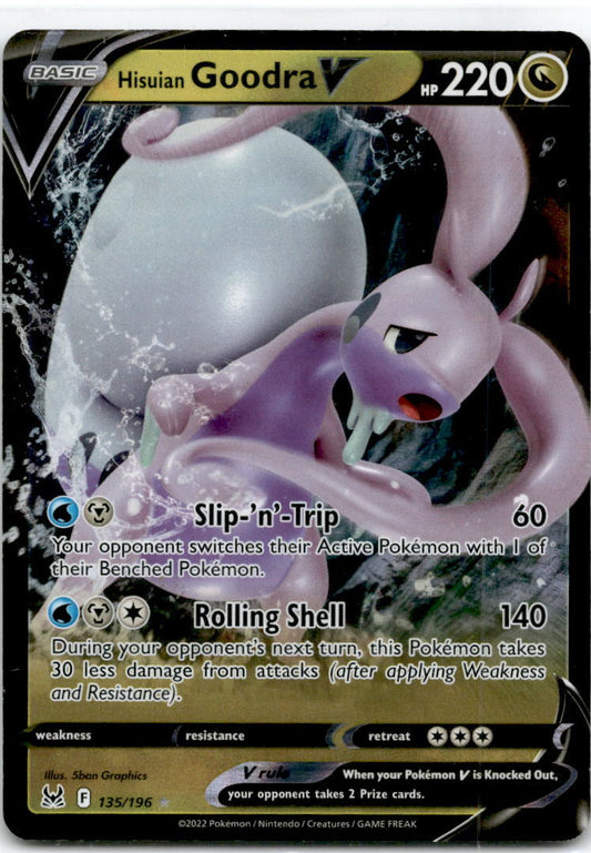 Holo Hisuian Goodra V 135/196 Ultra Rare Lost Origin Pokemon TCG