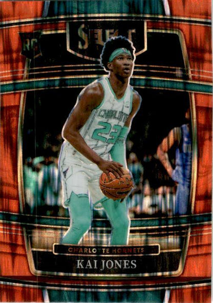 2021-22 Panini Select Orange Flash Prizms #98 Kai Jones Rookie Charlotte Hornets
