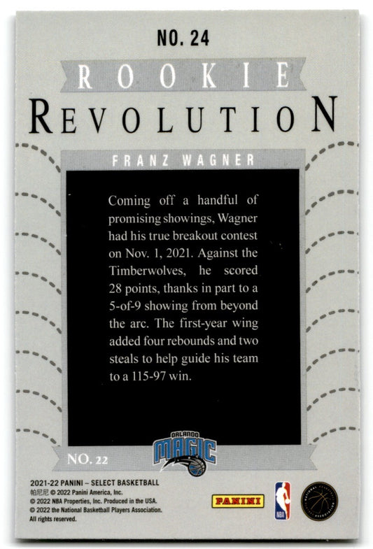 2021-22 Panini Select Rookie Revolution Franz Wagner Orlando Magic #24