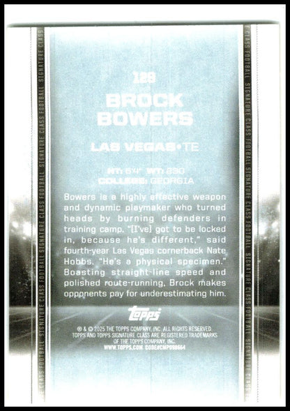 2024 Topps Signature Class Red & Yellow #129 Brock Bowers Rookie Raiders
